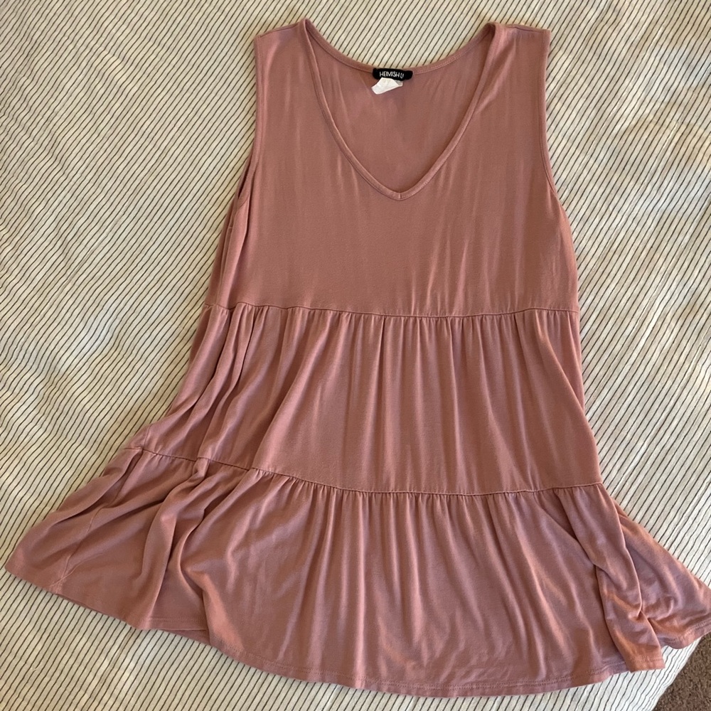 Mauve Tiered Sleeveless Maternity Tank Top • Pink Blush